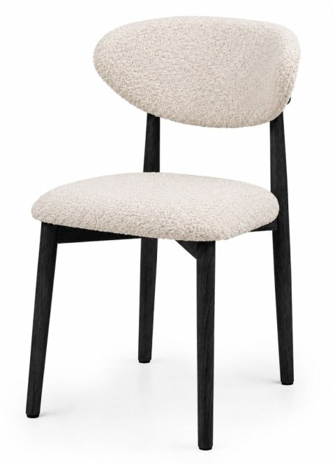 Krzesło tapicerowane LUCCA BOUCLE BEIGE BLACK WOOD