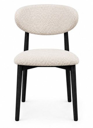 Krzesło tapicerowane LUCCA BOUCLE BEIGE BLACK WOOD