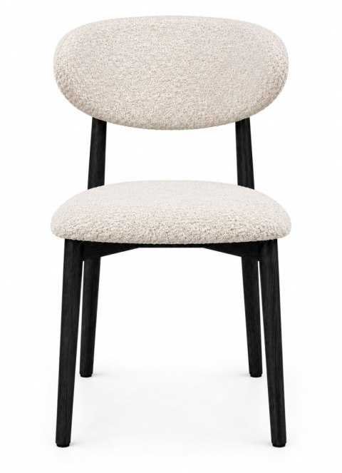 Krzesło tapicerowane LUCCA BOUCLE BEIGE BLACK WOOD