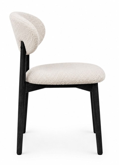 Krzesło tapicerowane LUCCA BOUCLE BEIGE BLACK WOOD