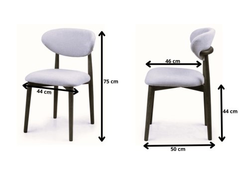 Krzesło tapicerowane LUCCA GREY FABRIC WALNUT WOOD