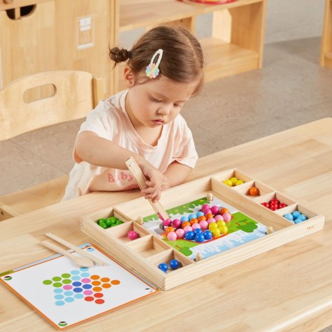 VIGA Drewniana Gra Kulki Złap i Dopasuj Układanka Montessori