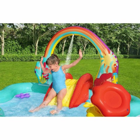 Dmuchany plac zabaw dla dzieci do ogrodu zjeżdżalnia Mała Syrenka 221 x 193 x 117 cm Bestway 91097