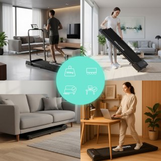Bieżnia domowa z uchwytem elektryczna walking pad treningowy pod biurko 10 km/h MOVEPRO