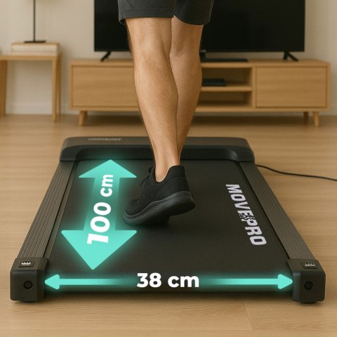 Bieżnia domowa z uchwytem elektryczna walking pad treningowy pod biurko 10 km/h MOVEPRO