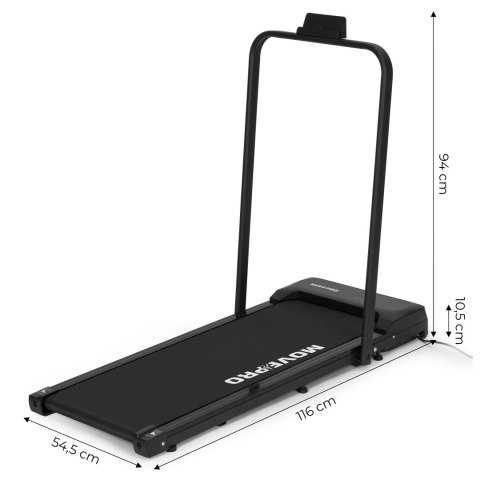 Bieżnia domowa z uchwytem elektryczna walking pad treningowy pod biurko 10 km/h MOVEPRO