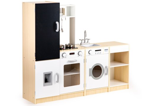 Drewniana kuchnia dla dzieci osobne segmenty XXL tablica + LED ECOTOYS