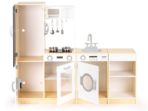 Drewniana kuchnia dla dzieci osobne segmenty XXL tablica + LED ECOTOYS
