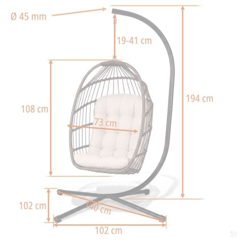 Fotel ogrodowy wiszący Maribella Sofotel 290500