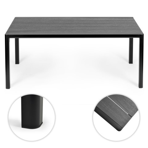 Duży stół ogrodowy 8-osobowy 180x90 cm na taras ogród szary blat MultiGarden