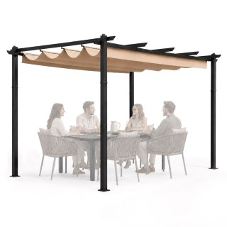 Pergola ogrodowa tarasowa 3x4 m stalowa altana zadaszenie beżowa MultiGarden
