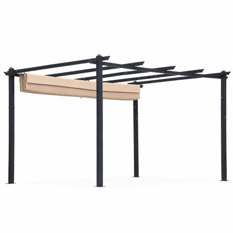 Pergola ogrodowa tarasowa 3x4 m stalowa altana zadaszenie beżowa MultiGarden