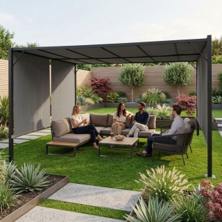 Pergola ogrodowa tarasowa 3x4 m stalowa altana zadaszenie szara MultiGarden