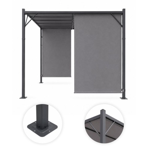 Pergola ogrodowa tarasowa 3x4 m stalowa altana zadaszenie szara MultiGarden