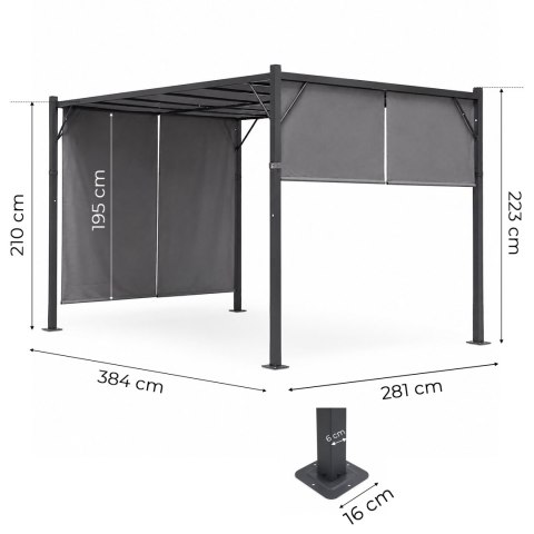 Pergola ogrodowa tarasowa 3x4 m stalowa altana zadaszenie szara MultiGarden