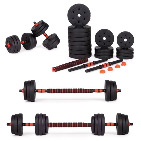 Hantle regulowane 2x15 kg sztanga zestaw 30 kg gryf MOVEPRO