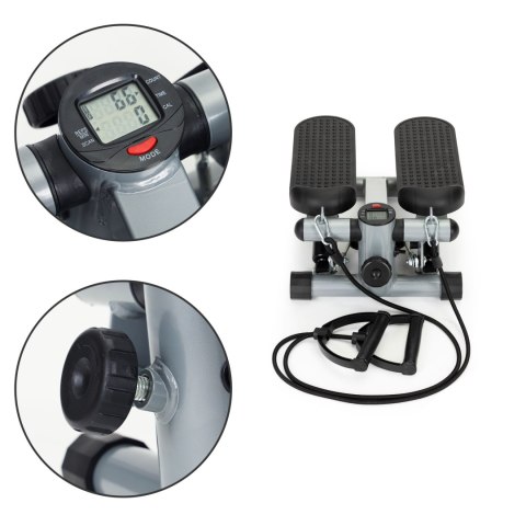Stepper z ekspanderami do ćwiczeń fitness z licznikiem MOVEPRO
