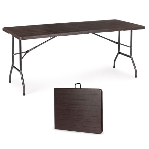 Stół cateringowy bankietowy ogrodowy składany 180 cm brązowy MultiGarden