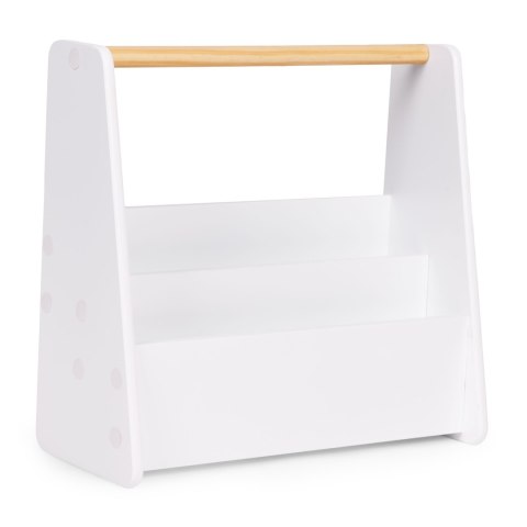 Biblioteczka dziecięca Montessori regał na książki organizer 2 poziomy biały ECOTOYS