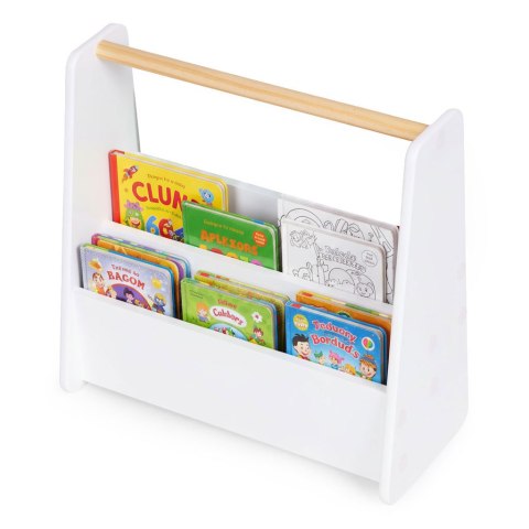 Biblioteczka dziecięca Montessori regał na książki organizer 2 poziomy biały ECOTOYS