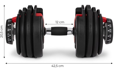 Hantel regulowany żeliwny z podstawką obciążenie 2,5-24 kg MOVEPRO