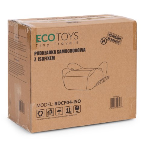 Podkładka ISOFIX samochodowa siedzisko dla dzieci i-SIZE wzrost 125-150 cm uchwyt na napoje ECOTOYS
