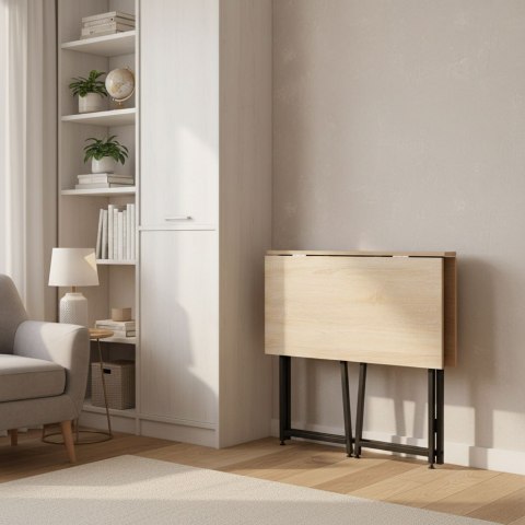 Biurko komputerowe składane 80x45 cm stolik pod laptopa loft jasny dąb ModernHome