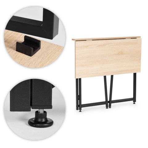 Biurko komputerowe składane 80x45 cm stolik pod laptopa loft jasny dąb ModernHome