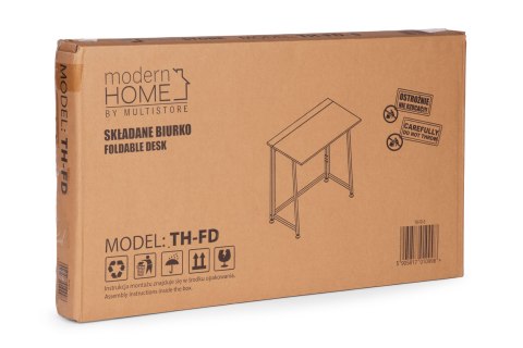 Biurko komputerowe składane 80x45 cm stolik pod laptopa loft jasny dąb ModernHome