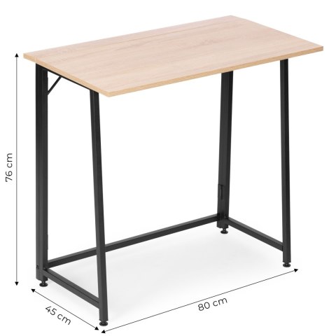 Biurko komputerowe składane 80x45 cm stolik pod laptopa loft jasny dąb ModernHome