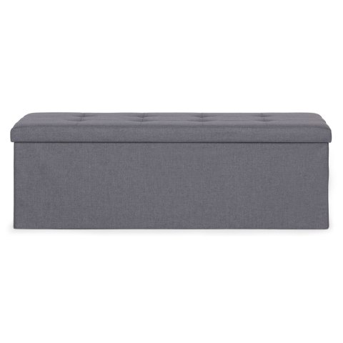Pufa pikowana 111x38 cm ze schowkiem tapicerowana ława skrzynia ciemnoszara ModernHome