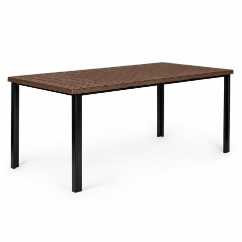 Duży stół ogrodowy 8-osobowy 180x90 cm na taras ogród brązowy blat MultiGarden