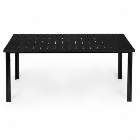 Duży stół ogrodowy 8-osobowy 180x90 cm na taras ogród czarny MultiGarden