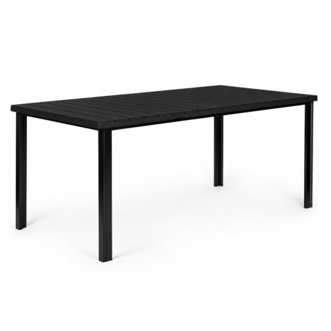 Duży stół ogrodowy 8-osobowy 180x90 cm na taras ogród czarny MultiGarden