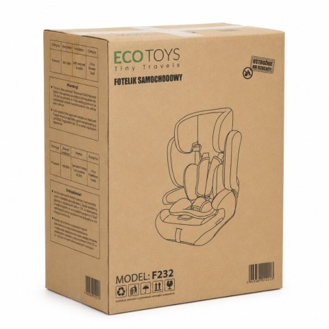 Fotelik samochodowy dla dzieci wzrost 76-150 cm R129 uchwyt na napoje ECOTOYS