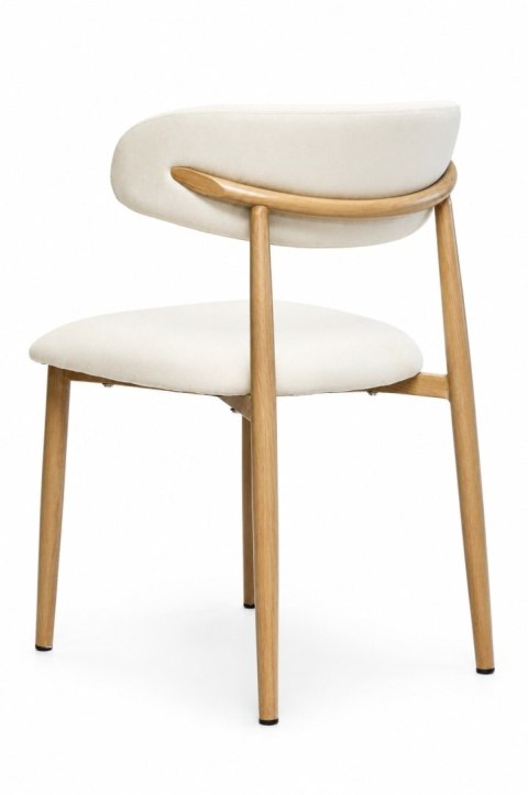 Krzesło tapicerowane LUCCA BEIGE FABRIC LIGHT WOOD