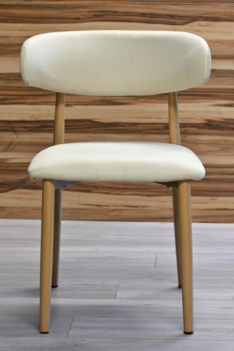 Krzesło tapicerowane LUCCA BEIGE FABRIC LIGHT WOOD