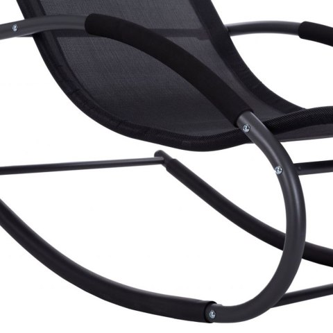 Leżak ogrodowy leżanka zero gravity fotel bujany zagłówek czarny MultiGarden