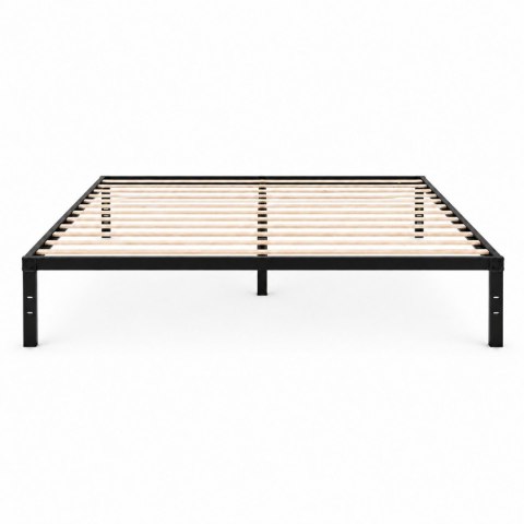 Łóżko metalowe 135x190 cm ze stelażem minimalistyczna czarna rama ModernHome