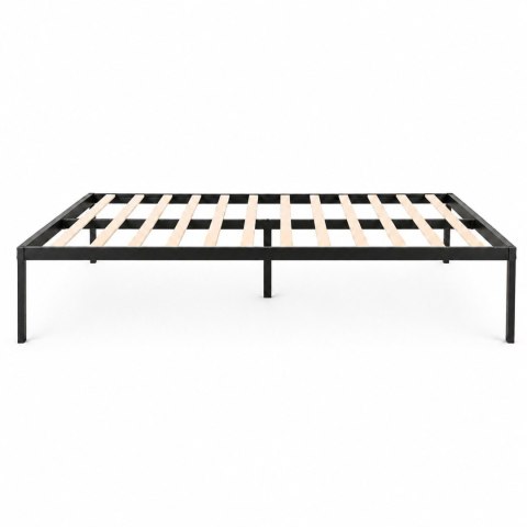 Łóżko metalowe 190x200 cm ze stelażem minimalistyczna czarna rama ModernHome
