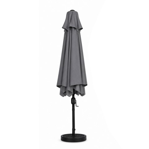 Prostokątny duży parasol ogrodowy skośny łamany z korbą szary 200x130 cm MultiGarden