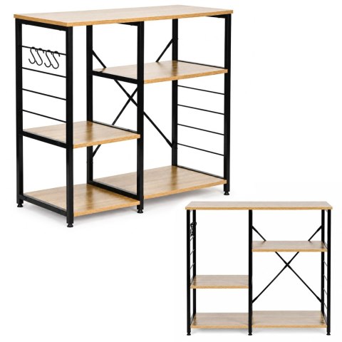Regał kuchenny szafka do przedpokoju 90 cm półki haczyki loft jasny dąb ModernHome