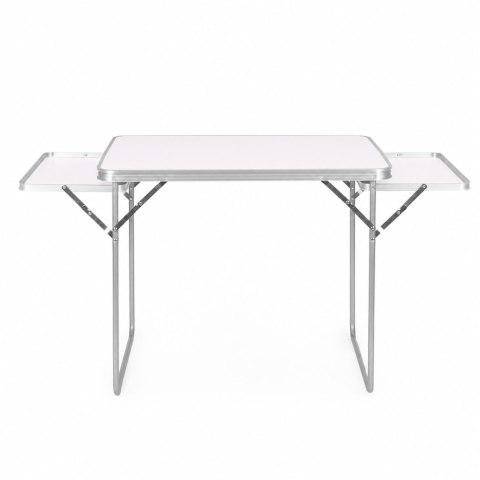 Stolik turystyczny 120x60 cm składany w walizkę 2 półki biały MultiGarden
