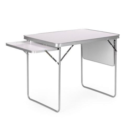 Stolik turystyczny 120x60 cm składany w walizkę 2 półki biały MultiGarden