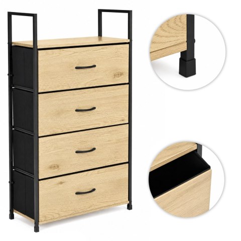 Szafka z 4 szufladami materiałowymi regał 60 cm organizer tekstylny loft ModernHome