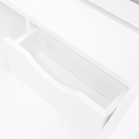 Toaletka kosmetyczna z lustrem i oświetleniem LED 3 barwy półki szuflady taboret ModernHome