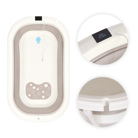 Wanienka dla dzieci na stelażu składana z odpływem termometr LCD ECOTOYS