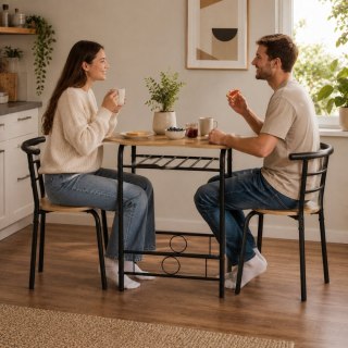 Zestaw stół 2 krzesła meble do jadalni kuchni komplet dla 2 osób loft ModernHome