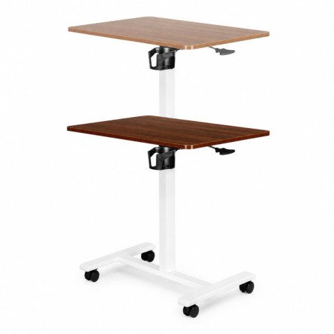 Mobilne biurko 70x48 cm stolik pod laptopa regulacja wysokości 71,5-112 cm brązowy blat ModernHome
