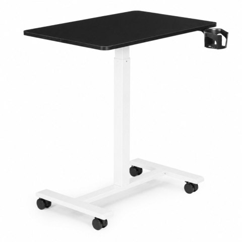 Mobilne biurko 70x48 cm stolik pod laptopa regulacja wysokości 71,5-112 cm czarny blat ModernHome
